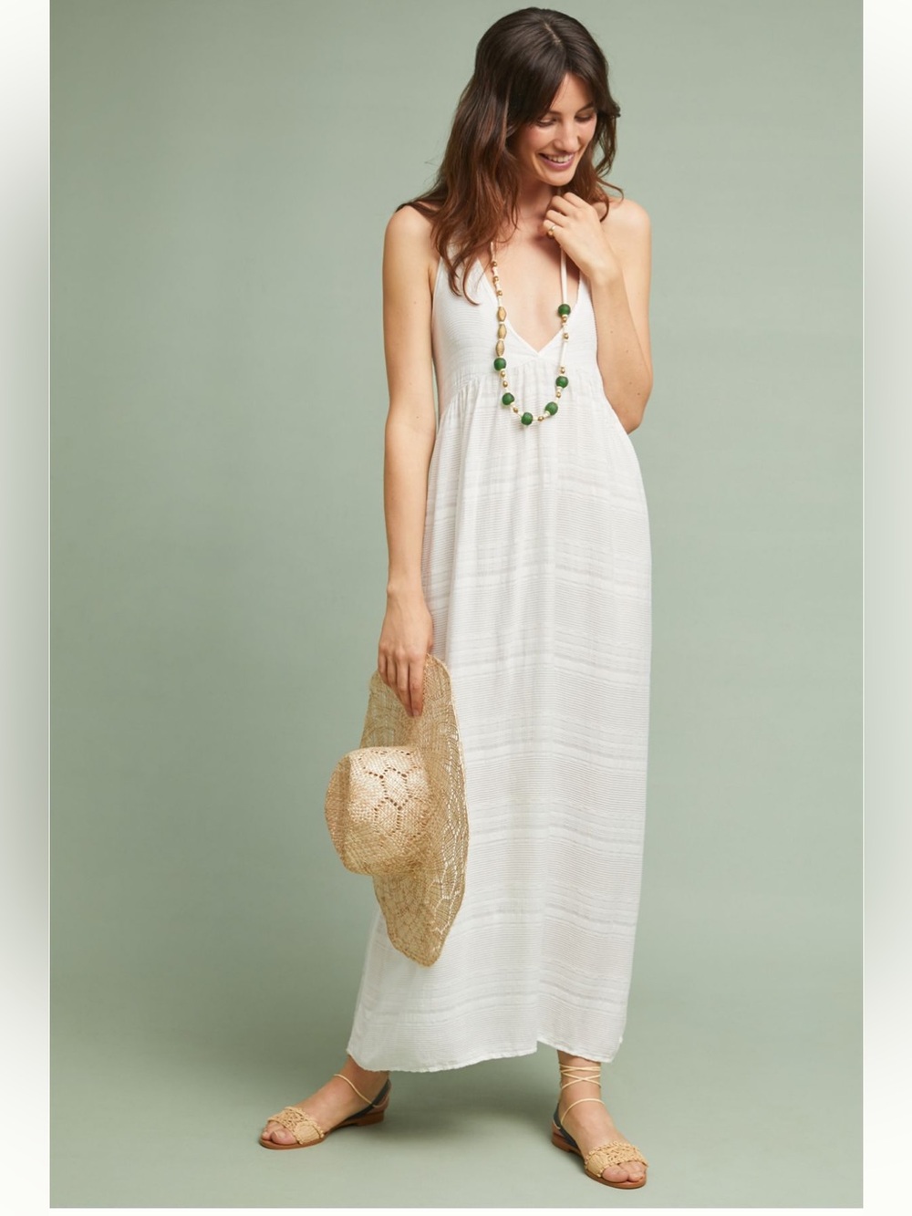 {Anthro} LaCausa Molly White Midi Dress